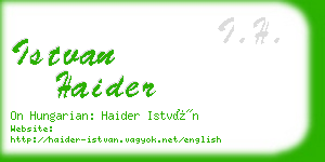 istvan haider business card